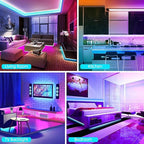 130Ft LED Strip Lights (2 Rolls of 65ft), RGB Color Changing Music Strip Lights with APP Control for Bedroom, Living Room, Kitchen, Party Decoration