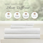 Linen Market Double-Brushed Patterned Microfiber Queen Sheet Set 4 Piece – Oeko-TEX Certified Ultra Soft & Wrinkle-Free - 16" Deep Pocket Sheets - Easy Care Queen Size - Stippled Light Gray