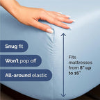 Split King Sheets Set 7 Piece - Includes 4 Pillowcases - Bed Sheets Split King - Soft Hotel Luxury Bedding - Cooling, Cozy & Breathable - 1 Flat & 2 Fitted & 4 Pillowcases w/ Deep Pockets - Baby Blue
