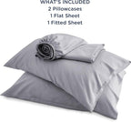 Bedsure King Size Sheet Set, Cooling Sheets King, Rayon Derived from Bamboo, Deep Pocket Up to 16", Breathable & Soft Bed Sheets, Hotel Luxury Silky Bedding Sheets & Pillowcases, Silver Grey