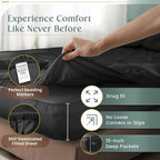 800 Thread Count Egyptian Cotton Sheets Queen Sheet Set Deep Pocket,100% Cotton Bed Sheets Queen Size Set, No Pill Soft & Comfy Naturally Cool Breathable Elasticated Sheet & Pillowcase Sets- Charcoal