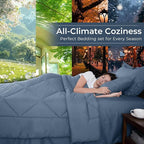 HEVUMYI Dusty Blue Queen Comforter Set - 7-Piece All Season Bed in a Bag Queen, Ultra Soft Bedding Set with Comforter, Flat Sheet, Fitted Sheet, Pillowcases, Pillow Shams
