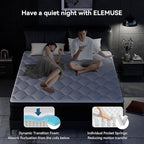ELEMUSE Twin XL Mattress, 10 Inch Hybrid Memory Foam Mattress in a Box, Pressure Relieving Comfort, Individual Pocket Springs for Motion Isolation, Medium Firm, CertiPUR-US Certified, Fiberglass Free