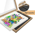 4 Pack Kids Artwork Frames Changeable 8.5 x 11 Inch hildren Art Projects Kids Art Frames Front Opening Picture Display Frame, Wood