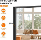Bathroom Vanity Mirror for Wall, 48" x 30" Metal Framed Rectangular Bathroom Wall Mirror for Over Sink, HD Shatterproof Glass, Hangs Horizontally or Vertically(Black)