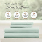 Linen Market Double-Brushed Microfiber Queen Sheet Set 4 Piece – Oeko-TEX Certified Ultra Soft & Wrinkle-Free - 16" Deep Pocket Sheets - Easy Care Queen Size - Mint