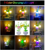 AUSAYE 4 Pack Plug in Night Light, Color Changing Mushroom Light LED Nightlights with Smart Dusk to Dawn Sensor for Kids, Adults, Bedroom, Bathroom,Hallway, Stairs, Kitchen