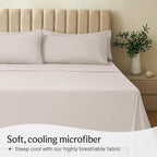 LuxClub 4 PC Sheet Set Bed Sheets Deep Pockets 16" Eco Friendly Wrinkle Free Cooling Machine Washable Hotel Bedding Silky Soft - Linen Full