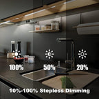 Under Counter Lights for Kitchen, 3 Packs x 12 Inch Dimmable LED Under Cabinet Lighting, Cold White 6000K, Plug-in Under Cabinet Lights with Memory Function