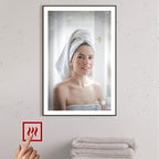 Fab Glass and Mirror LED Lighted Bathroom Mirror 30 x 40 Inch, Black Framed Wall Mounted Dimmable Vanity Mirror, Anti-Fog Touch Sensor, Adjustable Color Warm/White/Natural