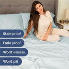 King Size 4 Piece Sheet Set - Comfy Breathable & Cooling Bed Sheets Set - Hotel Luxury Bedding for Women, Men, Kids, Teens, Boys & Girls - Deep Pockets, Ultra-Soft, Wrinkle Free - Oeko-Tex - Ice Blue