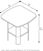 Furinno SIMPLE DESIGN Side Table, 2-Tier End Table, Open Shelves Night Stand, Bedside Table, for Living Room, Bedroom, Espresso