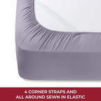Mellanni RV Short Queen Sheets - 4 PC Iconic Collection Bedding - Hotel Luxury, Extra Soft, Cooling Bed Sheets - Deep Pocket up to 10 inch (RV/Short Queen, Hazy Lilac)