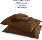 Bedsure Queen Sheet Set, Rayon Derived from Bamboo, Cooling Sheets, Breathable & Soft, Deep Pocket Up to 16 Inches, Hotel Luxury Silky Bedding for Hot Sleepers, Brown