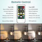 Motion Sensor Puck Step Lights with Charging Station, 3 Colors USB Rechargeable LED Closet Light, Dimmable Under Cabinet Lighting, Stick-on Lights (4 Pack)