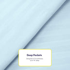 Full Size Bed Sheets - 6 Piece 1500 Supreme Collection Fine Brushed Microfiber Deep Pocket Full Sheet Set Bedding - 2 Extra Pillow Cases, Great Value, Full, Dobby Light Blue