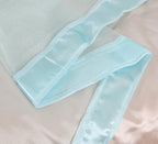 Mengersi 4 Corners Canopy Bed Curtains for Girls Kids Adults - Bed Drapes - 4 Opening Mosquito Net - Cute Princess Bedroom Decoration (Queen, Sky Blue)