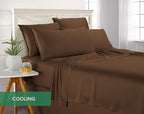 Full Sheets by Pure Bamboo, Genuine 100% Organic Viscose Derived from Bamboo Bed Sheet Set, Luxuriously Soft & Cooling, Double Stitching, Lifetime Quality Promise (Full, Coconut Husk)