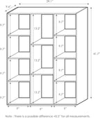 Furinno LUDER Book Shelf, 11-Cube Bookshelf, Reversible Bookcase, 9.4" x 29.1" x 41.7", for Living Room, Bedroom, Home Office, White/Light Blue