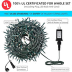 105FT 300LEDs Christmas Lights Outdoor Indoor 8 Modes for Christmas Tree Party Decoration, 100% UL Listed (Red, 105 FT)