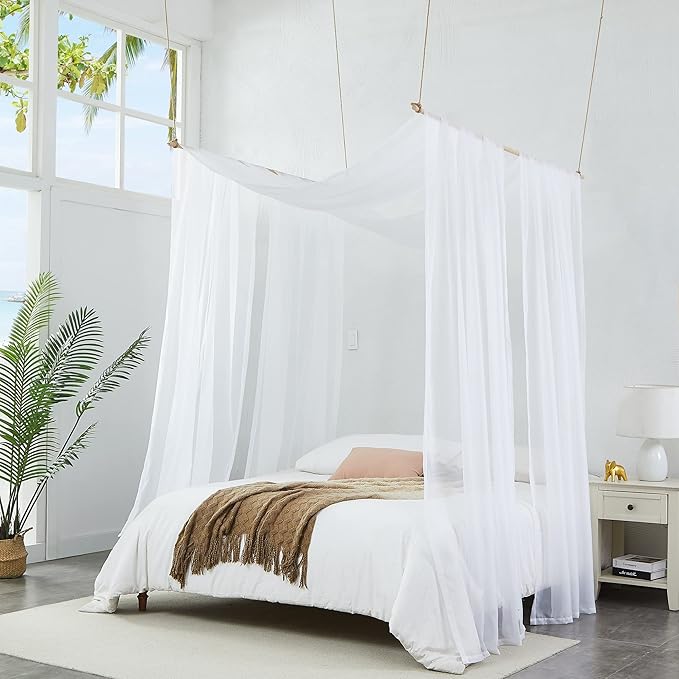 Warm Home Designs 45 Feet Long White Sheer Window Scarf. These XXL Length Valance Scarves 54 X 540 Inches in Size. Great as Bed Canopy or Wedding Arch Draping Fabric. AM White 540"