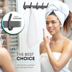 Matte Black Coat Rack Wall Mount – 15 Inch Stainless Steel Hook Rail with 5 Double Coat Hooks – Wall Mounted Entryway Organizer for Coats, Hats, Bags, Towels, Robes, Closet or Bathroom
