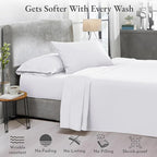 California Design Den 2-Pack Queen Bedsheet Sets - 400 Thread Count 100% Cotton Sateen - Extra Soft, Breathable & Cooling Sheets, Wrinkle Resistant, 2 Sets of Deep Pocket Bed Sheets - Bright White