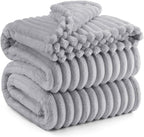 Bedsure GentleSoft California King Size Blanket for Bed - Cozy Soft Blankets for Women, Cute Large Throws for Girls, Light Grey, 102x96 Inches