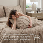Bedsure Full Size Comforter Sets - Bedding Sets Full 7 Pieces, Pintuck Bed in a Bag Khaki Bed Set with Comforter, Sheets, Pillowcases & Shams