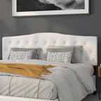 Flash Furniture Cambridge Tufted Upholstered King Size Headboard in White Fabric