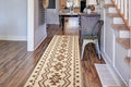Custom Length Cut to Size Tribal Ethnic Southwestern Inspired Hallway Runner Rug, Non Slip Rubber Backed, 31 inch Wide X Customized Length, Aztec Beige, 31 inch X 16 feet