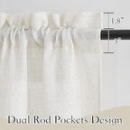 RYB HOME Thick Linen Curtains 72 inch Length for Dining Room Doorway, Wrinkle Resistance Light Filtering Soft Textured Privacy Protection Boho Farmhouse, W 42 x L 72 inches, Linen, 2 Panels