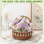 Tigeen Artificial Flowers Artificial Peonies Silk Flowers Faux Peony Fake Peony Silk Hydrangea Bouquet for Wedding Table Centerpiece Floral Vase Decor(Light Purple,12 Bundles)