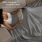 PHF 100% Cotton Waffle Blanket Oversized King 120"x120", Lightweight Breathable Extra Large 10'x10' Blankets for Bed, Giant Big Luxury Aesthetic Woven Bedding for Home Decor, Dark Grey