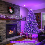 JMEXSUSS 250 LED Christmas String Lights, 91.5ft Purple Christmas Lights Outdoor Waterproof, 8 Lighting Modes Connectable Christmas Tree Light for Yard Patio Party Holiday Decorations