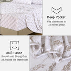 RUVANTI Flannel Sheets King Size - 100% Cotton Brushed King Size Sheets Set - Deep Pockets 16 Inches Bed Sheets - All Seasons Breathable & Extra Soft - Warm & Cozy, 4 Piece, Dried Straw