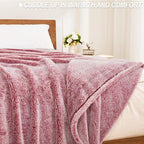 Exclusivo Mezcla Plush Fuzzy Fleece Throw Blanket Extra Large, Super Soft, Fluffy and Warm Blankets for Couch, Bed, Suitable for All Seasons (50x70 Inches, Mixed Deep Red)