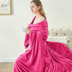 BEDELITE Fleece Blankets Queen Size Hot Pink Throw Blankets for Bed, Luxury Plush Cozy Fuzzy Blanket 90x90 inches, Super Soft Warm Lightweight Throw Blanket All Seasons Suitable