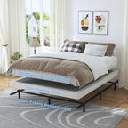 Full Box Spring 3 Inch, Low Profile Box Spring for Full Bed, Heavy Duty Mattress Foundation,Metal Bed Base with Fabric Cover/Non-Slip/Easy Assembly