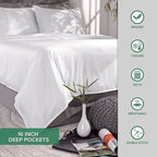 King Sheets by Pure Bamboo, Genuine 100% Organic Viscose Derived from Bamboo Bed Sheet Set, Luxuriously Soft & Cooling, Double Stitching, Lifetime Quality Promise (King, Jacquard Silver)