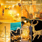 led Fairy Lights Waterproof 16.4ft String Lights Battery Operated for Wedding, Home, Garden, Party, Christmas Decoration (1pc, Warm White 1pc)