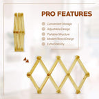 RAM-PRO Accordion Style Wood Expandable Rack Hat, Cap, Belt, Umbrella Coffee Mug Wall Wooden Pegs