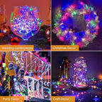 btfarm 12 Pack Fairy Lights Battery Operated [3 Modes], 7ft 20 Led Twinkle Lights String Lights Waterproof Bulk Small Mini Silver Wire for Mason Jars Vases Wedding Table Centerpiece, Colorful