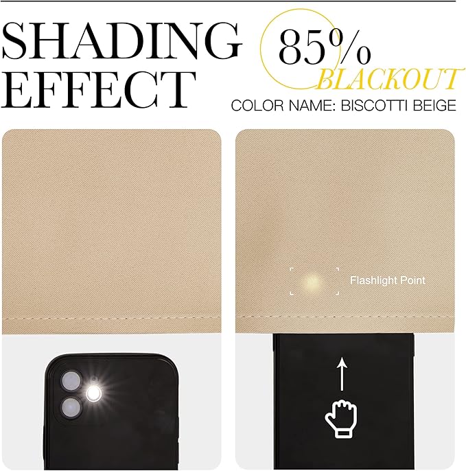 NICETOWN Blackout Draperies Curtains Panels - Window Treatment Thermal Insulated Solid Grommet Blackout Curtains/Panels/Drapes for Bedroom (Biscotti Beige, Set of 2, 66 by 72 Inch)