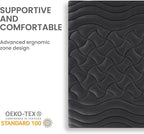SLEEP ZONE Cooling Queen Mattress Topper, Premium Zoned Cool Mattress Pad Cover, Padded Mattress Protector Breathable Washable, Deep Pocket 8-21" (Black, Queen)