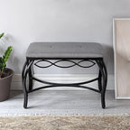 Mango Steam Heather Gray Shoe Bench - Vanity Seat for Makeup Room, Dressing Stool, Entryway Bench - Powder Coated, Upholstered, Space Saving