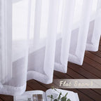 NICETOWN White Sheer Curtains for Bedroom Windows 84" Length with Width 37" Per Panel, Grommet Casual Voile Sheer with Light Filter Window Treatments for Nursery/Apartment/Living Room, Set of 2