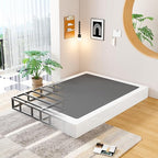 EMODA 9 Inch Full Size Box Spring Bed Base, 3000 LBS Heavy Duty Metal Mattress Foundation with Fabric Cover, Easy Assembly, Black