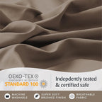LuxClub 4 PC Full Sheet Set, Breathable Luxury Bed Sheets, Deep Pockets Wrinkle Free Cooling Bed Sheets Machine Washable Hotel Bedding Silky Soft - Dark Khaki Full