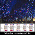 LAMPHOME Patriotic String Lights - Red White Blue Mini Lights with White Wire - 19.6Ft 100 Count UL Certified String Lights for Independence Day Patriotic Holidays Decoration (Red White & Blue)